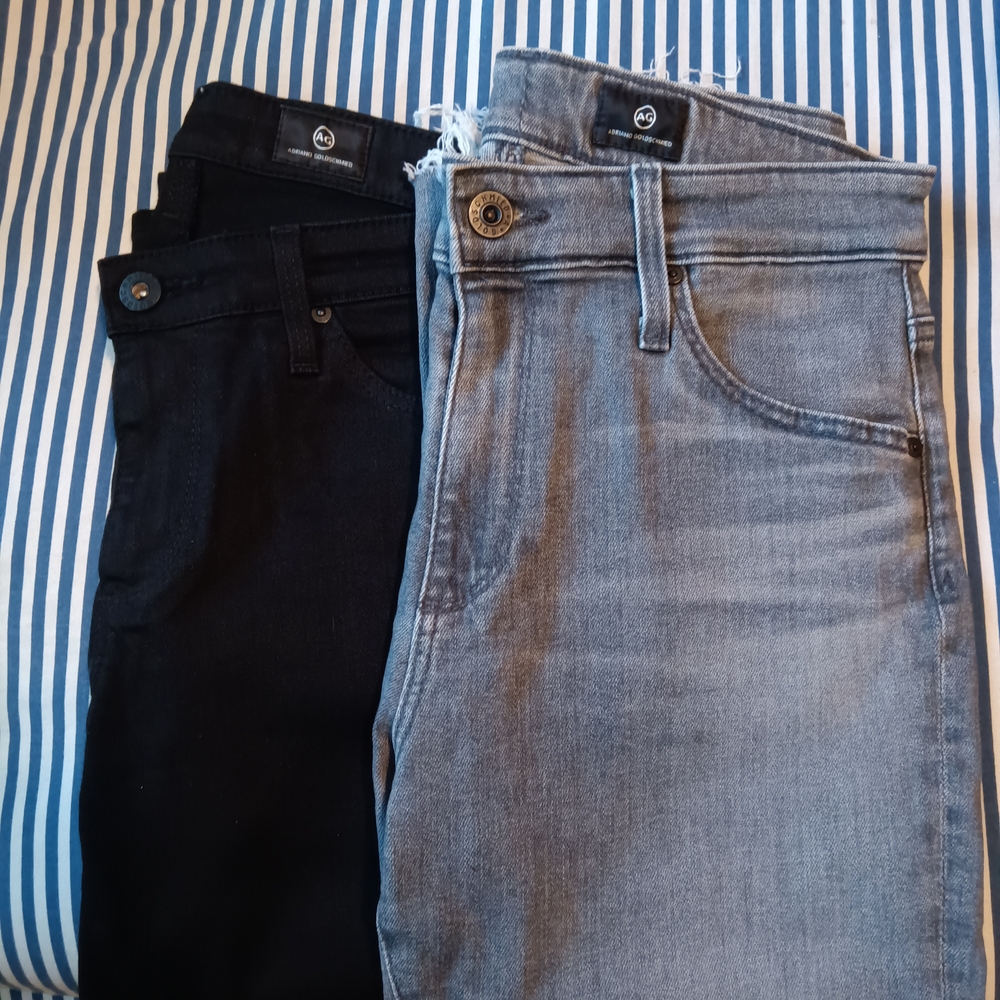 AG Adriano Goldschmied Black and Gray Women Jeans